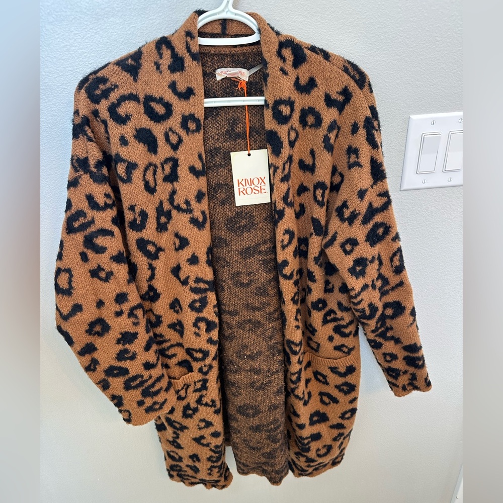Knox Rose Leopard Print Cardigan